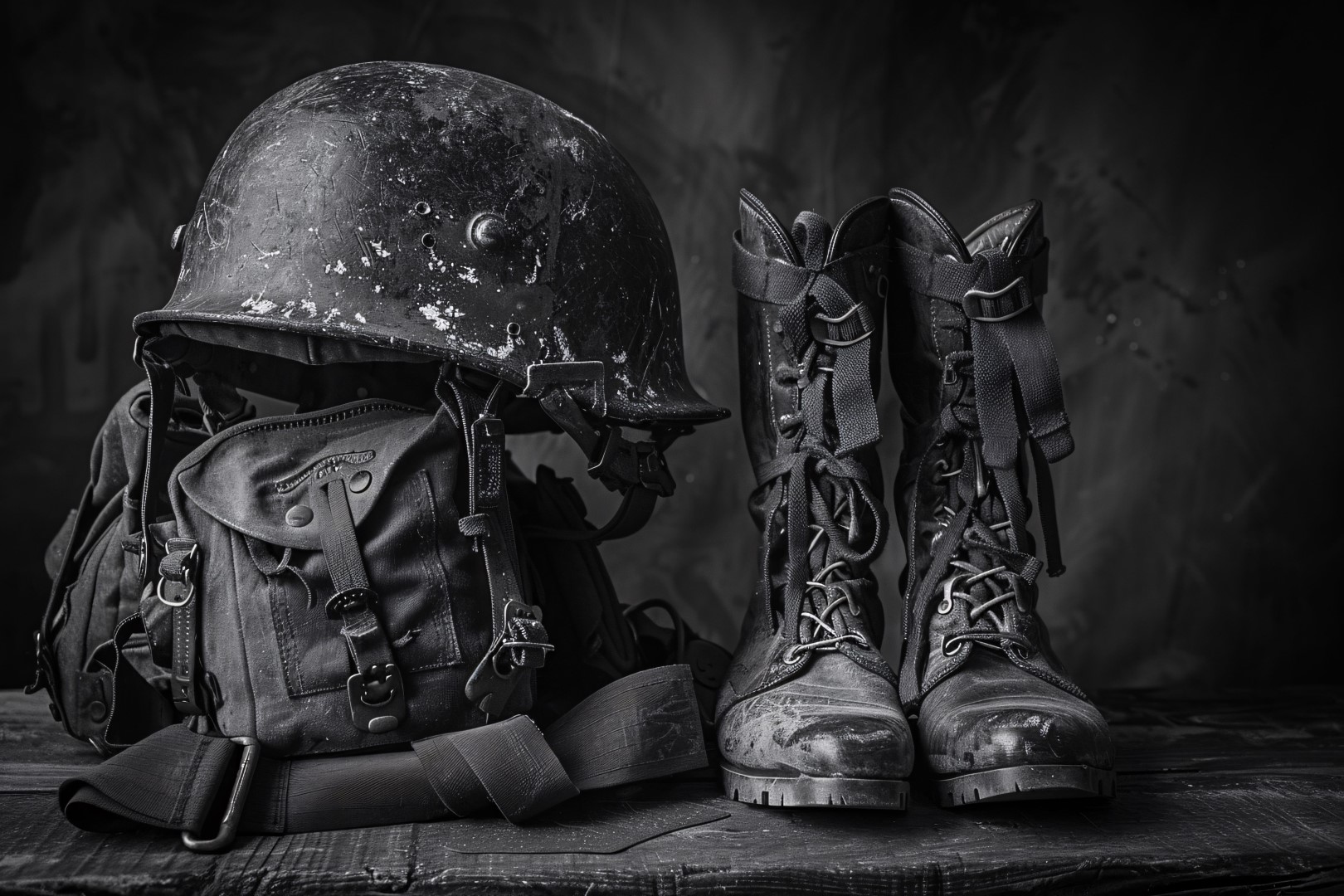vintage-style-soldier-helmet-still-life